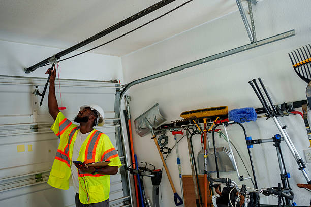 Professional Garage Door Panel Replacement technician working in Wilson's Mills, NC